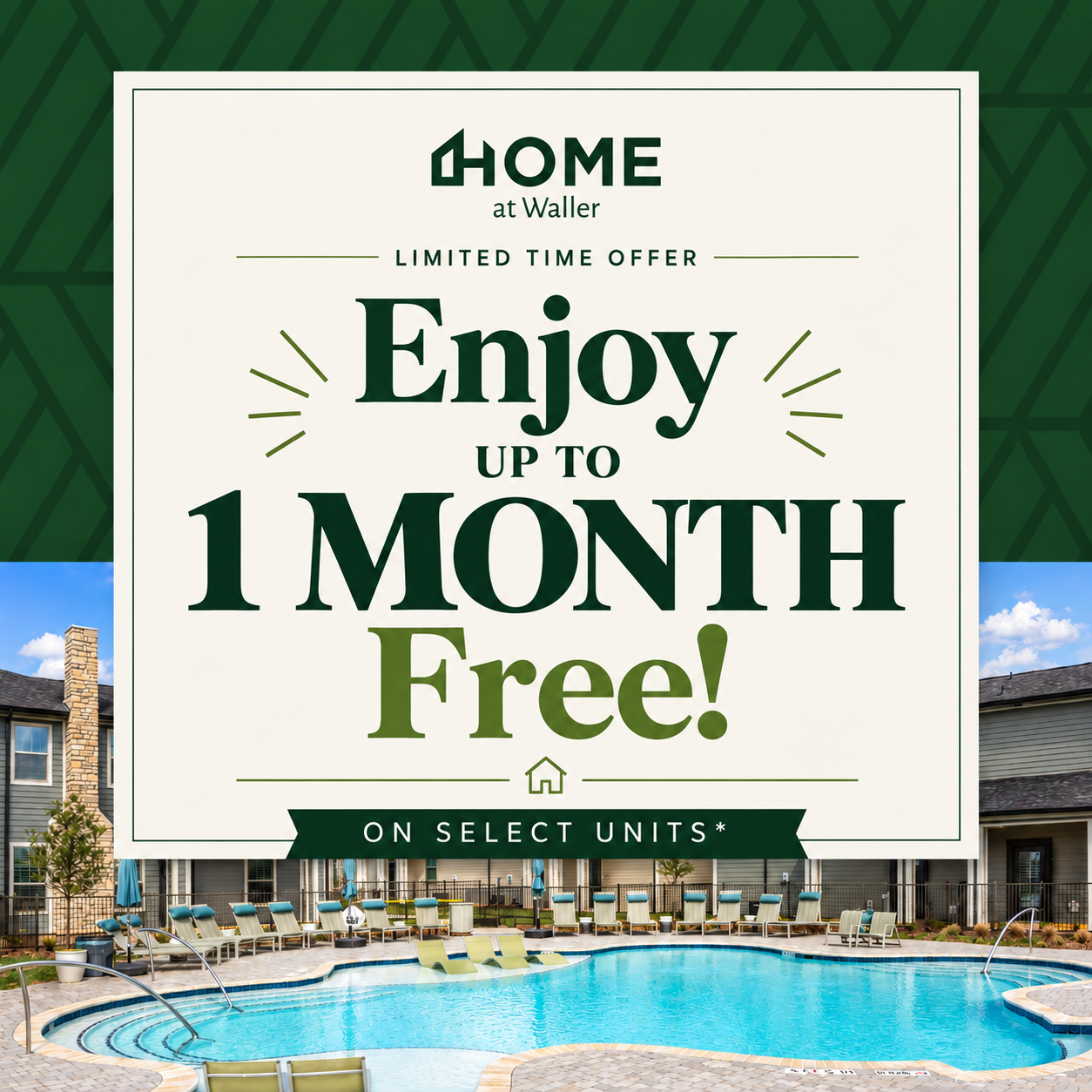 Home at Waller Enjoy up to 1 Month Free on select units